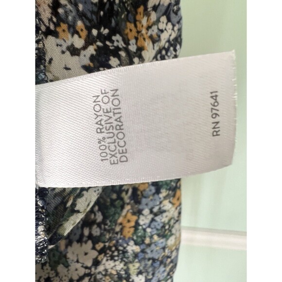J. Jill Blouse M P Multi Color Floral Button Front Round Neck Long Sleeve Top - Picture 5 of 7